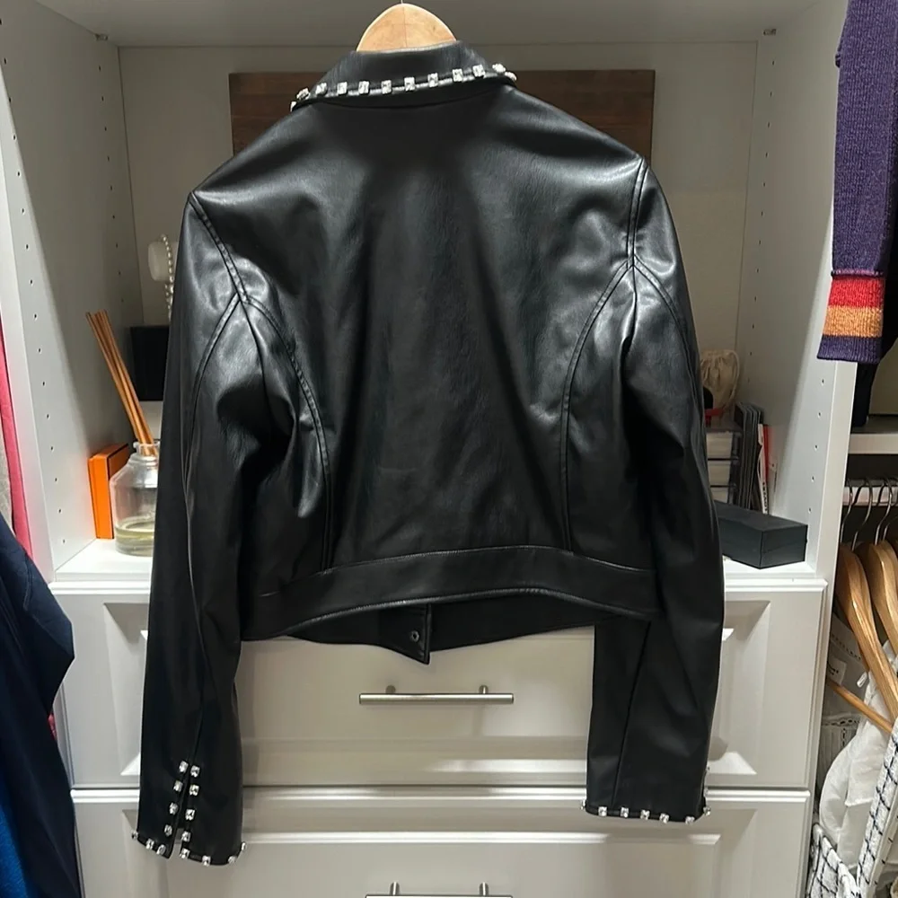 Twinset Actitude Black Faux Leather Jacket